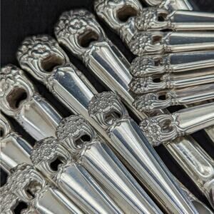 ANTIQUE PIERCED I/S SILVERPLATE "ETERNALLY YOURS" FLATWARE 1941, SVC-12, 64 PCS!